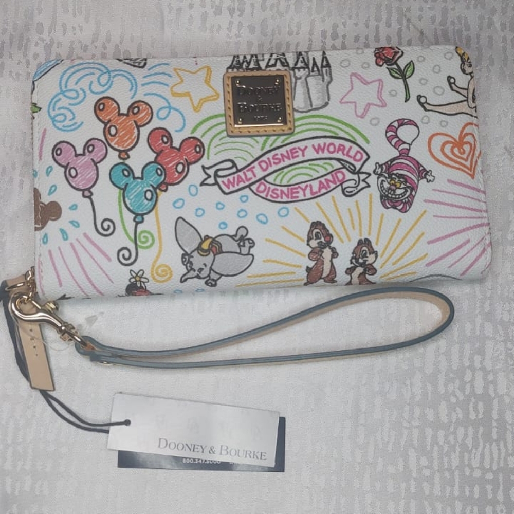 Nwt Dooney and Bourke Disney Sketch Wallet Minnie and Mickey
